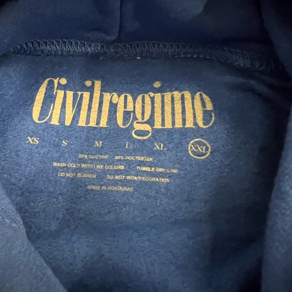 Brand New Limited Edition Civil Regime Hoodie Xxl Gem